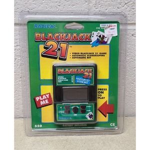 Vintage Radica Blackjack 21 Pocket Handheld Electronic Video Game Model 550 NEW